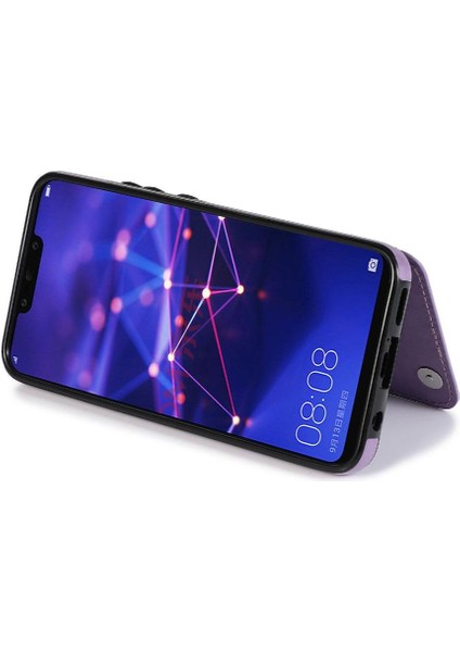 Huawei Mate 20 Lite Çift Düğmeler Çiçek Için Kart Tutucu Kılıf ile Cüzdan (Yurt Dışından)