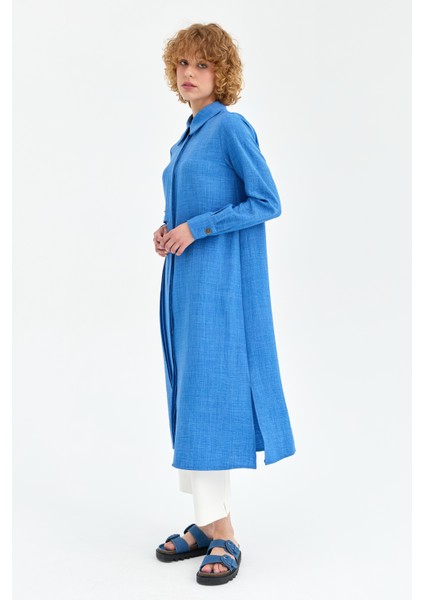 Eco Kumaş Rahat Kullanımlı Uzun Kurtarıcı Tunik Indigo fırsatları