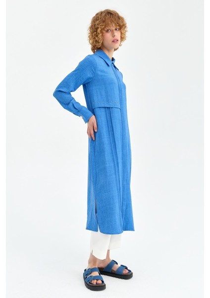 Eco Kumaş Rahat Kullanımlı Uzun Kurtarıcı Tunik Indigo indirimleri