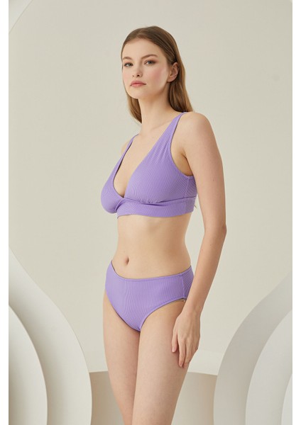 Lila Reps Üçgen Tek Üst Bikini modelleri