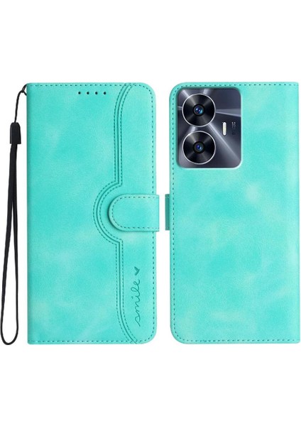 Realme C55 Durumda Yerleşik Mıknatıs Kapak Premium Pu Cüzdan ile Uyumlu (Yurt Dışından)