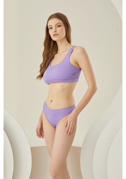 Lila Reps Basic Tek Alt Bikini modelleri