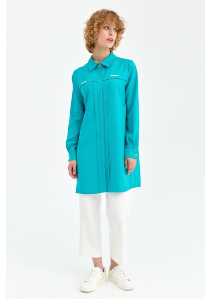 Aksesuar Detaylı Tunik Turkuaz fiyatları