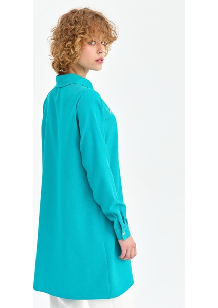 Aksesuar Detaylı Tunik Turkuaz modelleri