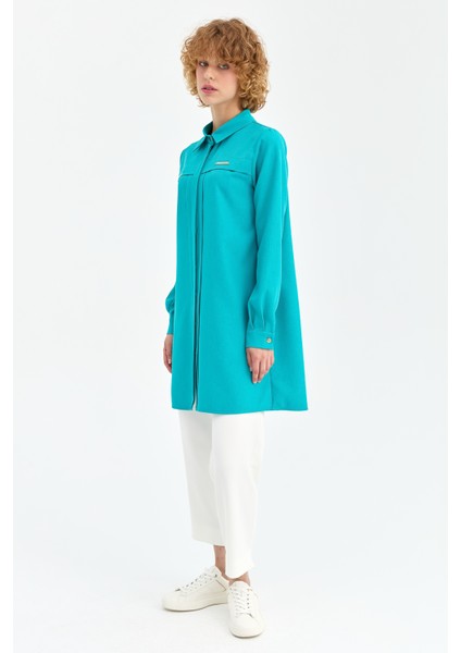 Aksesuar Detaylı Tunik Turkuaz fırsatları