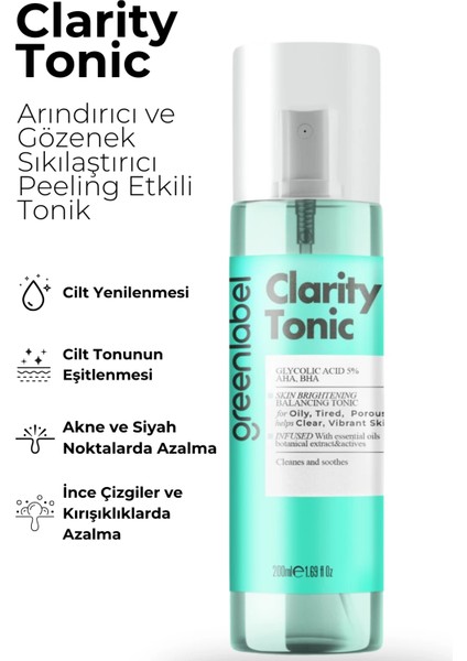 %5 Glikolik Asit - AHA İçeren Peeling Etkili Clarity Tonic 200 ml fiyatları