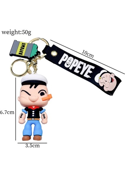 Popeye Anahtarlık Karikatür - Çanta Araba Anahtarlığı / Popeye Keychain