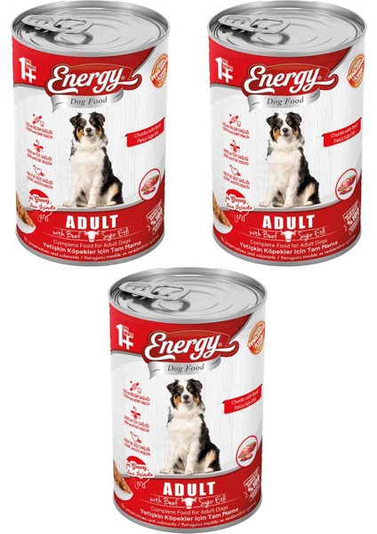 Kuzu Etli Yavru Yaş Konserve Köpek Maması 400 gr 3 Adet