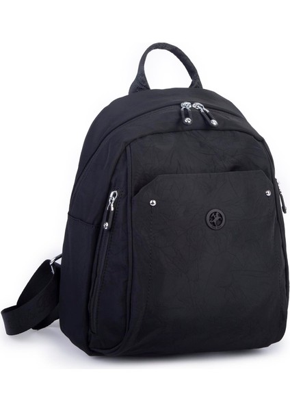 Kadın Çok Gözlü Su Geçirmez Hafif Sırt Çantası Siyah