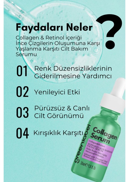Greenlabel Anti Aging Kolajen Retinol Cilt Serumu 30 ml
