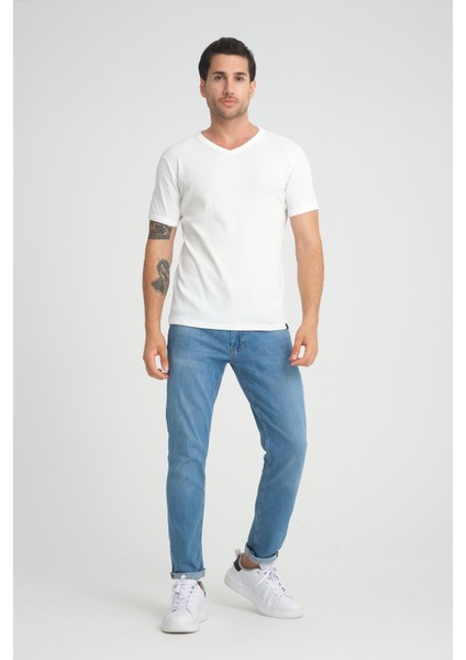 V Yaka Fitilli Regular Fit T-Shirt (E24-74602) fiyatları