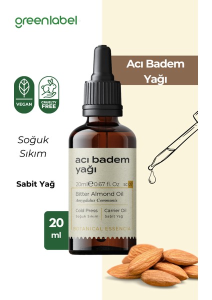 Acıbadem Yağı Soğuk Sıkım %100 Doğal Ve Saf 20ml