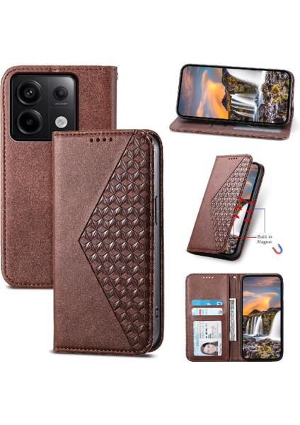 BDT Boutique Xiaomi Redmi Not Için Flip Case 13 Pro 5g El Kayışı Cüzdan Standı Eşkenar Dörtgen (Yurt Dışından)