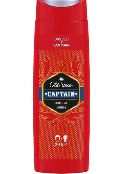 Captain Duş Jeli 400 ml 2-in-1 Etkili Koku ile Ferahlatıcı Temizlik