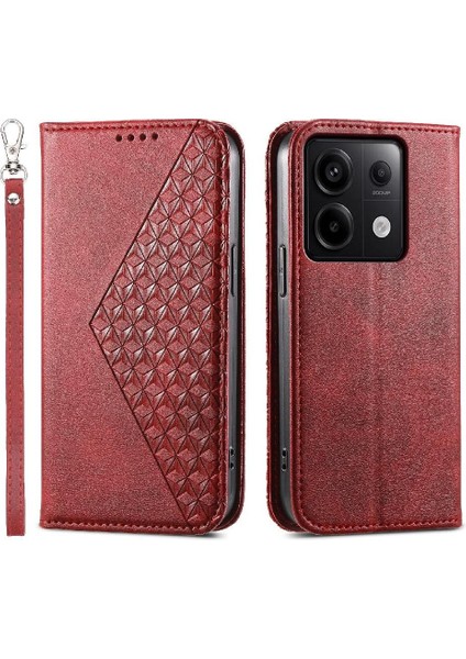 Xiaomi Redmi Not Için Flip Case 13 Pro 5g El Kayışı Cüzdan Standı Eşkenar Dörtgen (Yurt Dışından)