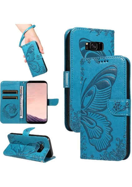 Samsung Galaxy S8 Için Flip Case Kredi Kartı ile Ayrılabilir El Kayışı (Yurt Dışından)
