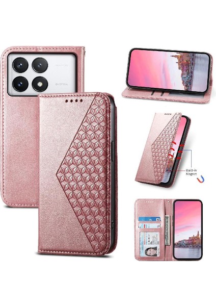 Xiaomi Poco X6 Pro 5g Eşkenar Dörtgen Şekli Cüzdan Standı Günlük Kullanım Için Flip Case (Yurt Dışından)