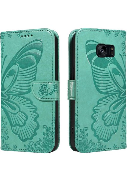 Kredi Kartı Yuvası Yüksek Kaliteli Deri ile Samsung Galaxy S7 Için Flip Case (Yurt Dışından)