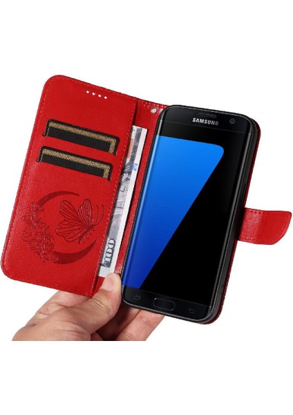 Kredi Kartı Yuvası Yüksek Kaliteli Deri ile Samsung Galaxy S7 Için Flip Case (Yurt Dışından)