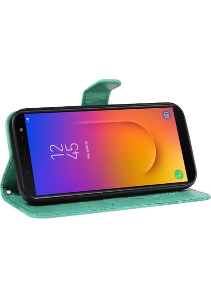 Samsung Galaxy J6 2018 Için Flip Case Ayrılabilir El Kayışı Kabartmalı Yüksek (Yurt Dışından)