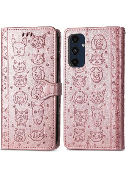 Samsung Galaxy M55 5g Için Flip Case Deri Kılıf Kapak Kapak Kısa Kayış (Yurt Dışından)