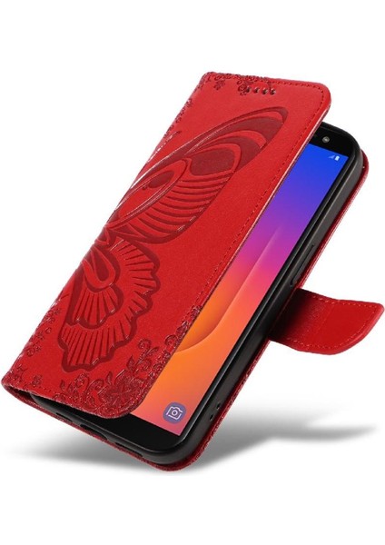 Samsung Galaxy J6 2018 Için Flip Case Ayrılabilir El Kayışı Kabartmalı Yüksek (Yurt Dışından)