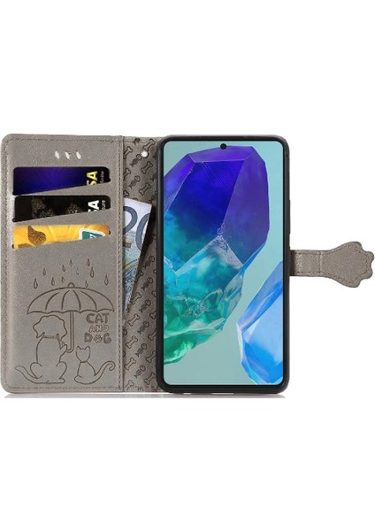 Samsung Galaxy M55 5g Için Flip Case Deri Kılıf Kapak Kapak Kısa Kayış (Yurt Dışından) modelleri