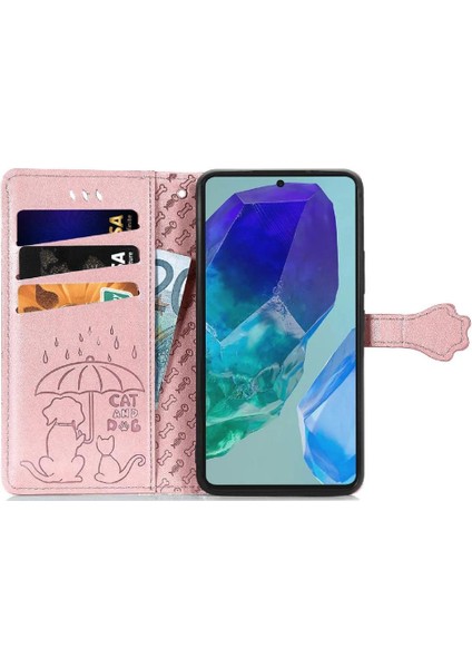 Samsung Galaxy M55 5g Için Flip Case Deri Kılıf Kapak Kapak Kısa Kayış (Yurt Dışından) modelleri