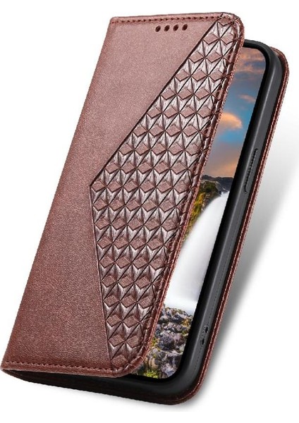 Samsung Galaxy S21 Ultra Eşkenar Dörtgen Şekli El Kayışı Günlük Kullanım Için Flip Case (Yurt Dışından)