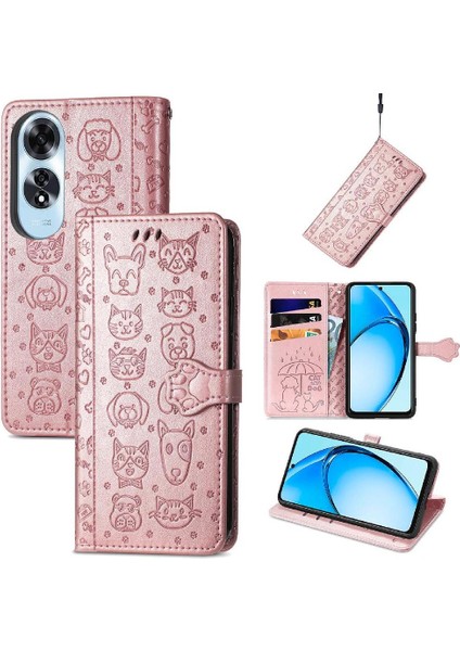 Oppo A60 4g Flip Kapak Için Flip Case Kısa Kayış Deri Kılıf Karikatür (Yurt Dışından) fırsatları