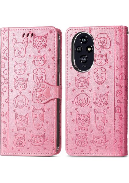 Onur Için Flip Case 200 Pro Kısa Kayış Deri Kılıf Darbeye Karikatür (Yurt Dışından)