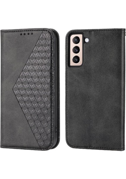 Samsung Galaxy S22 Günlük Kullanım Için Flip Case Standı Cüzdan El Kayışı Eşkenar Dörtgen (Yurt Dışından)