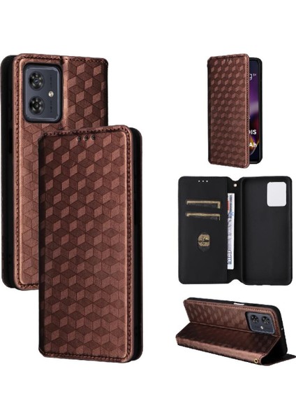 Motorola Moto G54 5g Pu Deri Kart Yuvaları Tutucu Manyetik 3D (Yurt Dışından)