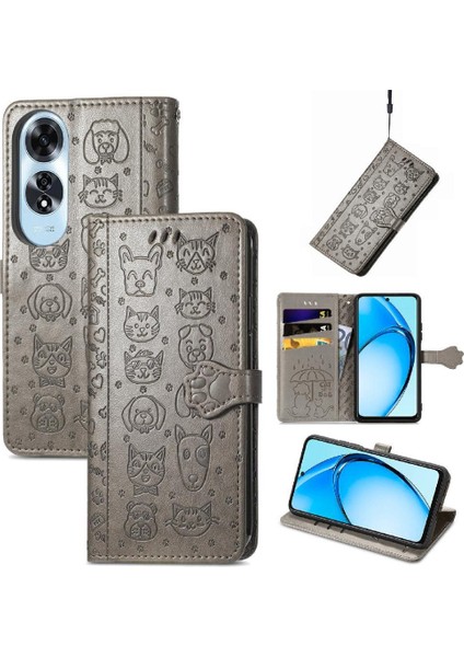 Oppo A60 4g Flip Kapak Için Flip Case Kısa Kayış Deri Kılıf Karikatür (Yurt Dışından) fırsatları