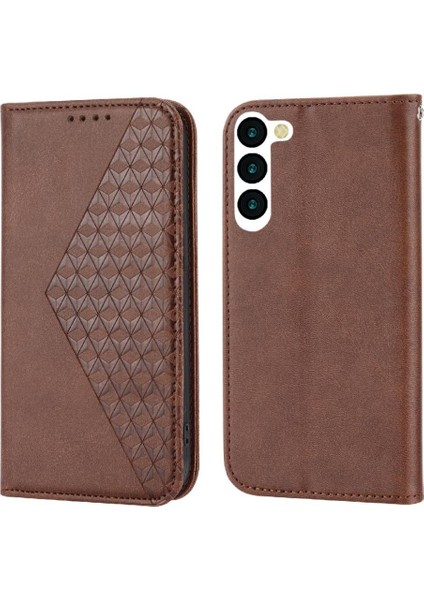 Samsung Galaxy S23 Günlük Kullanım Standı Eşkenar Dörtgen Şekli Cüzdan Için Flip Case (Yurt Dışından)