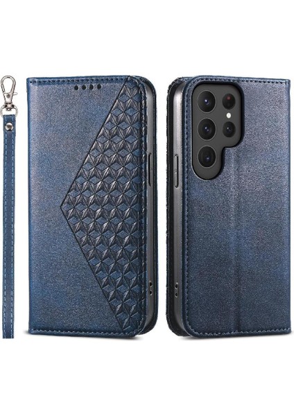 Samsung Galaxy S24 Ultra Cüzdan Eşkenar Dörtgen Şekli El Kayışı Kullanımı Için Flip Case (Yurt Dışından)