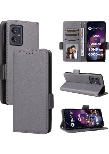 Motorola Moto G64Y 5g Cüzdan Manyetik Kart Yuvaları Tutucu Pu Tarafı (Yurt Dışından)