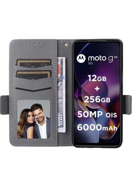 Motorola Moto G64Y 5g Cüzdan Manyetik Kart Yuvaları Tutucu Pu Tarafı (Yurt Dışından)