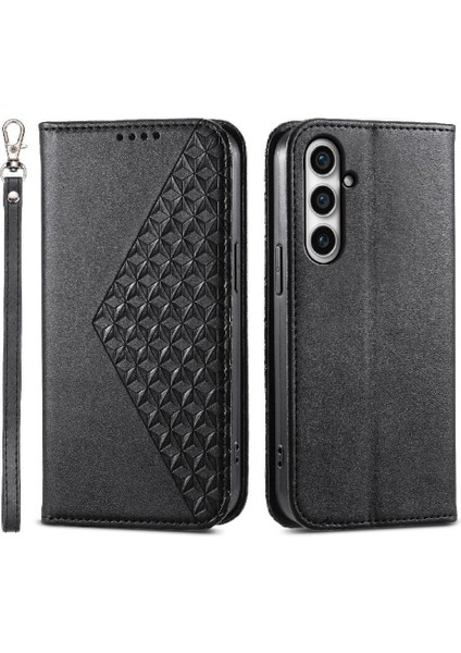 Samsung Galaxy S23 Fe Standı Için Flip Case El Kayışı Günlük Kullanım Eşkenar Dörtgen (Yurt Dışından)