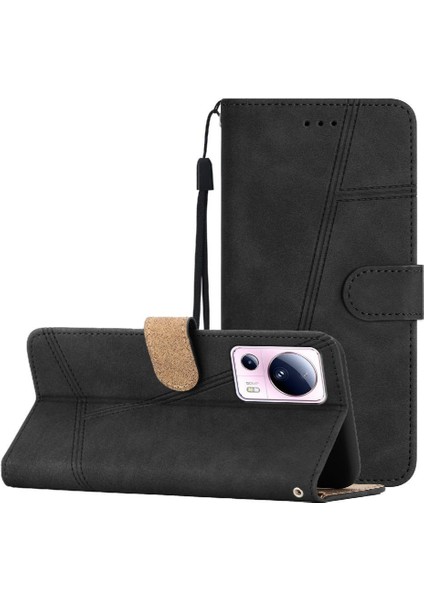 BDT Boutique Xiaomi 13 Lite Için Flip Case Tam Koruma Bilek Kayışı Flip Folio Kart (Yurt Dışından)