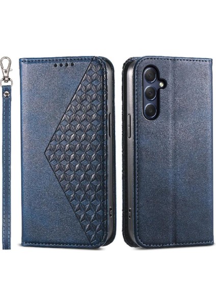 Samsung Galaxy M54 Cüzdan Için Flip Case El Kayışı Standı Günlük Kullanım Eşkenar Dörtgen (Yurt Dışından)