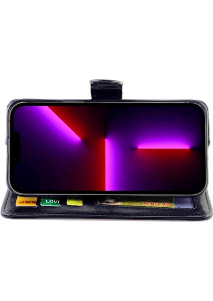 IPhone 13 Için Flip Case Pro Max Kart Tutucu Pu Deri Darbeye Kapatma (Yurt Dışından)