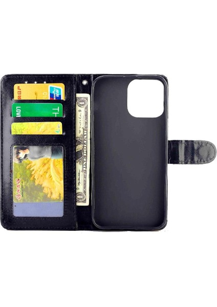 IPhone 13 Için Flip Case Pro Max Kart Tutucu Pu Deri Darbeye Kapatma (Yurt Dışından)