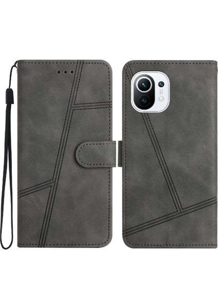 Xiaomi 11 Lite Için Flip Case Bilek Kayışı Cüzdan Pu Deri Kart Yuvaları Flip (Yurt Dışından) indirimleri