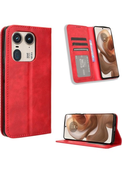 Motorola Moto X50 5g Cüzdan Manyetik Kapatma Pu Deri Kılıf (Yurt Dışından)