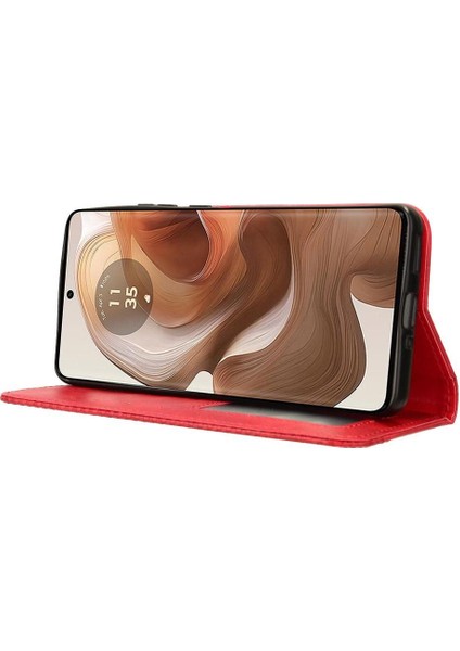 Motorola Moto X50 5g Cüzdan Manyetik Kapatma Pu Deri Kılıf (Yurt Dışından)