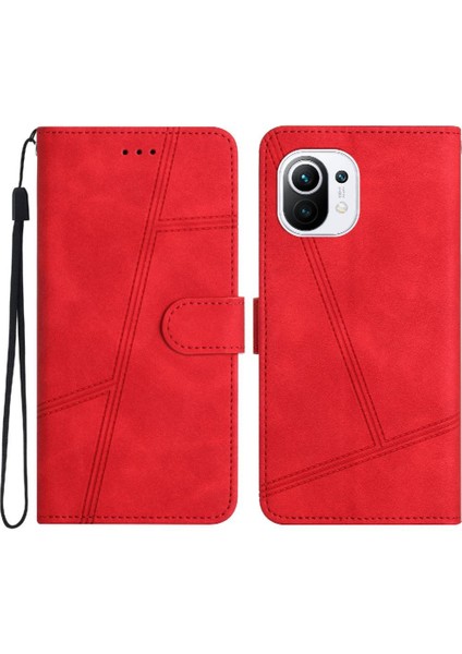 Xiaomi 11 Lite Için Flip Case Bilek Kayışı Cüzdan Pu Deri Kart Yuvaları Flip (Yurt Dışından)