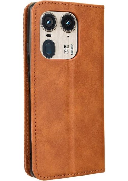 Motorola Moto X50 5g Cüzdan Manyetik Kapatma Pu Deri Kılıf (Yurt Dışından)