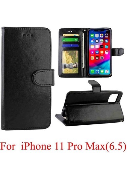 IPhone 11 Için Flip Case Pro Max Darbeye Pu Deri Kickstand Kart (Yurt Dışından)