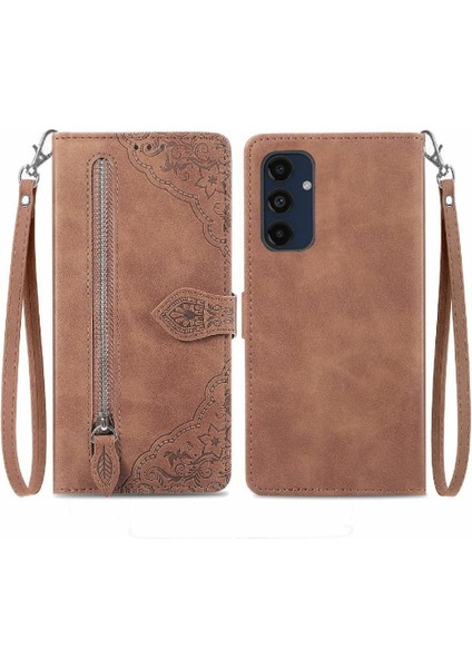 Samsung Galaxy M55 5g Flip Fermuar Tarzı Iş Cüzdan Yuvası Için Flip Case (Yurt Dışından)